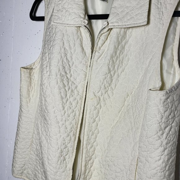 JPR Separates Women's Silk Blend Zip Up Puffer Vest Size Petite Medium Winter - Picture 5 of 9